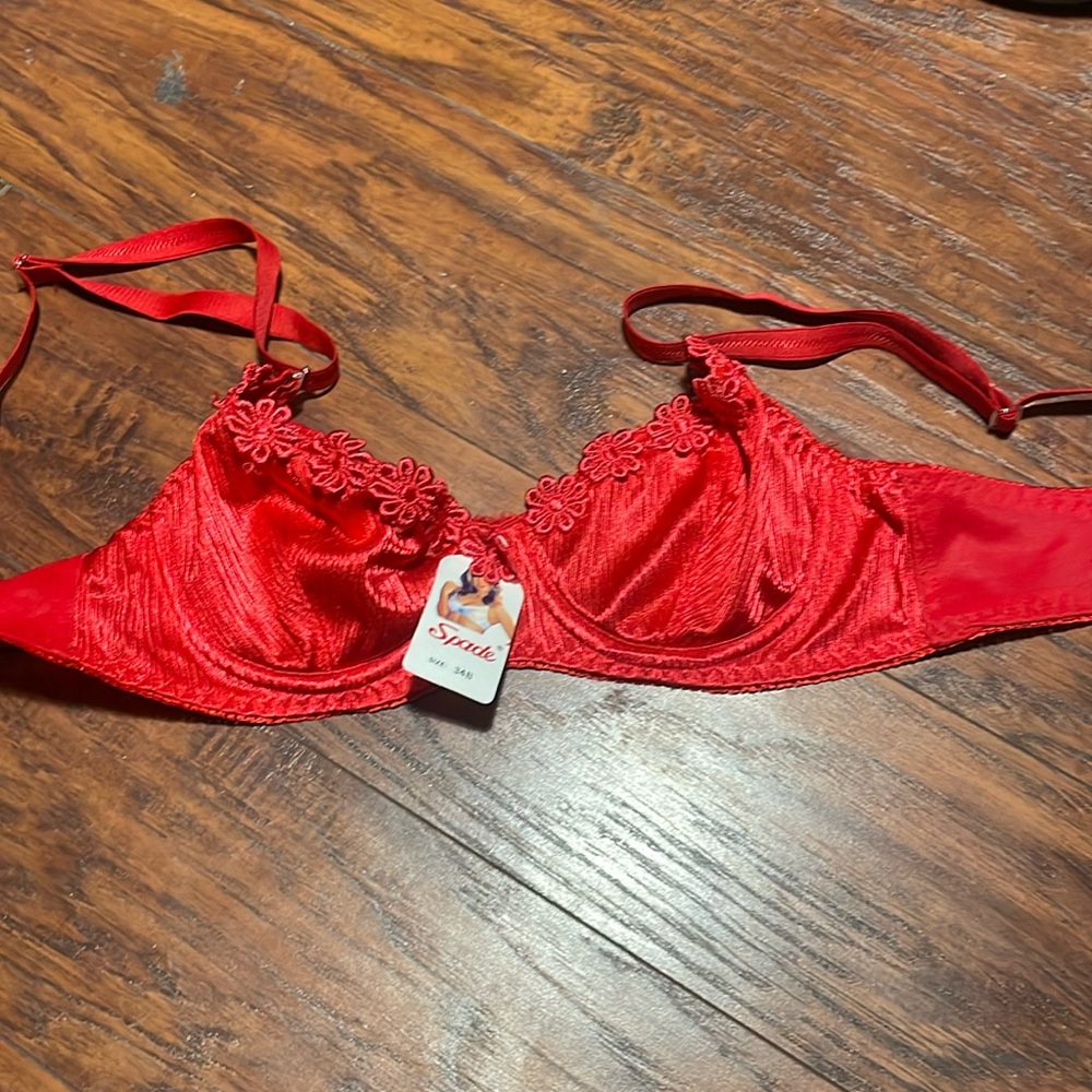 Spade - Red Satin Bra